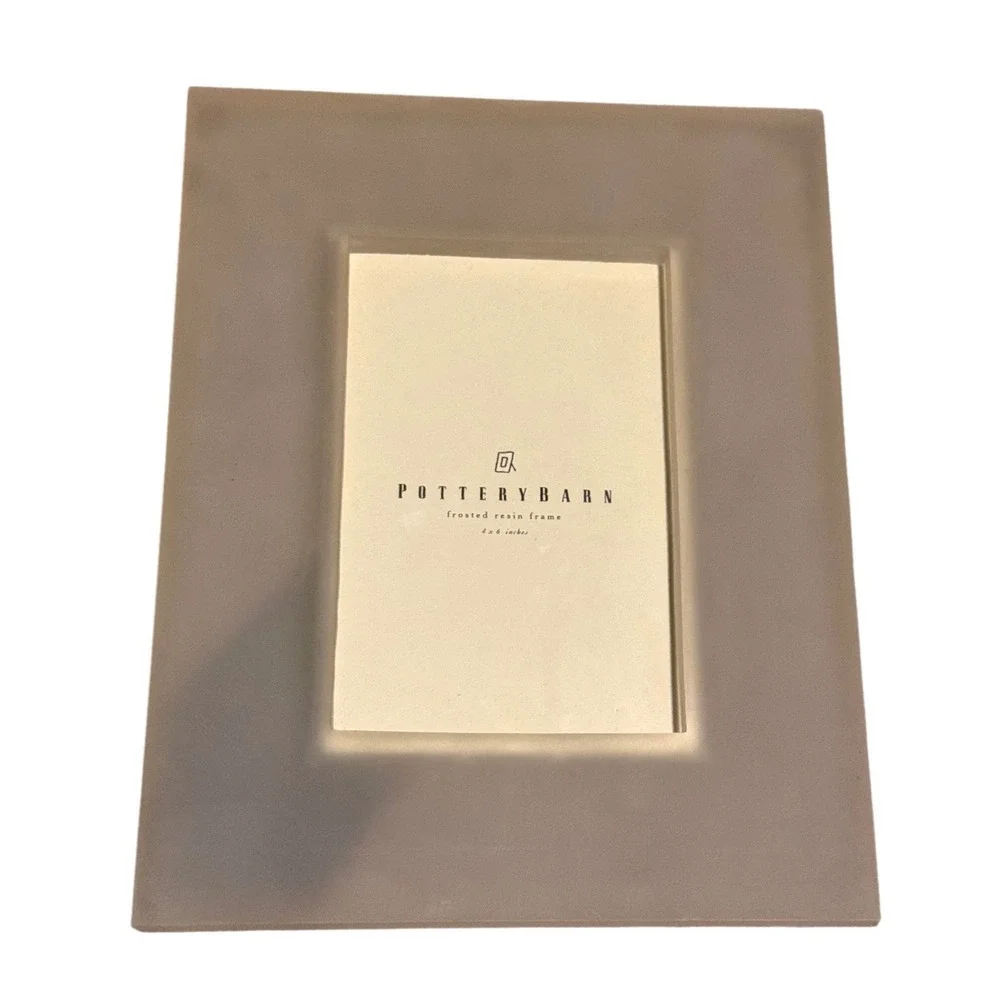 Pottery Barn Frosted Resin Picture Frame 4x6 Tan Sand Neutral Tabletop Decor